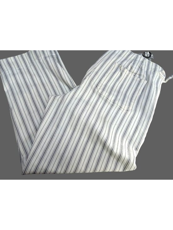 Talbots Pants - Talbots Womens Striped Capri Pants Size 14 Waist Tab Straight Ankle Jeans Hillsi
